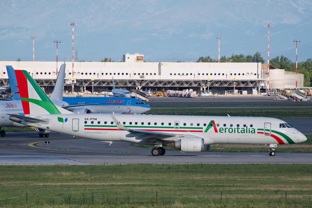 SX-PTM Embraer ERJ 190 SR 19000163  CF34-10E5  Aerotialia - Marathon Airlines 2008 @ Milano Malpensa MXP 07 2025 © Piti Spotter Club Verona