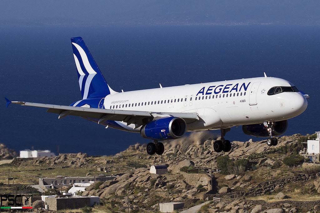 SX-DVS Airbus A320-232 3709  V2527-A5  Aegean Airlines 2008 @ Mykonos JMK 06 2025 © Piti Spotter Club Verona