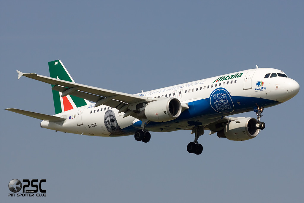 EI-DSM A320-216 3362 Alitalia 13jan09 Air One c/s til mar14 / Special Calabria c/s mar14