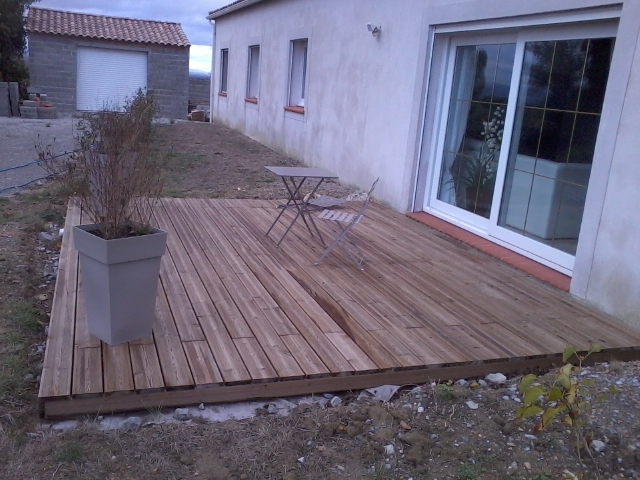 terrasse sur plot béton