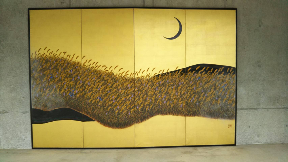 屏風絵 - 山中伸一 画家 陶芸家 奈良でアトリエ・ログ主宰