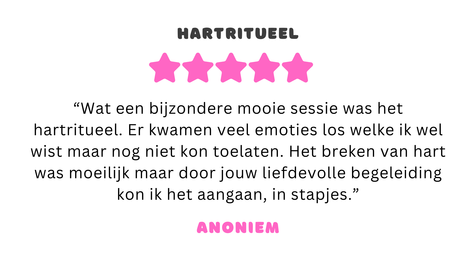 Anoniem, er kwamen veel emoties los tijdens het hartritueel