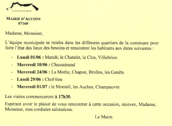 Visites des quartiers