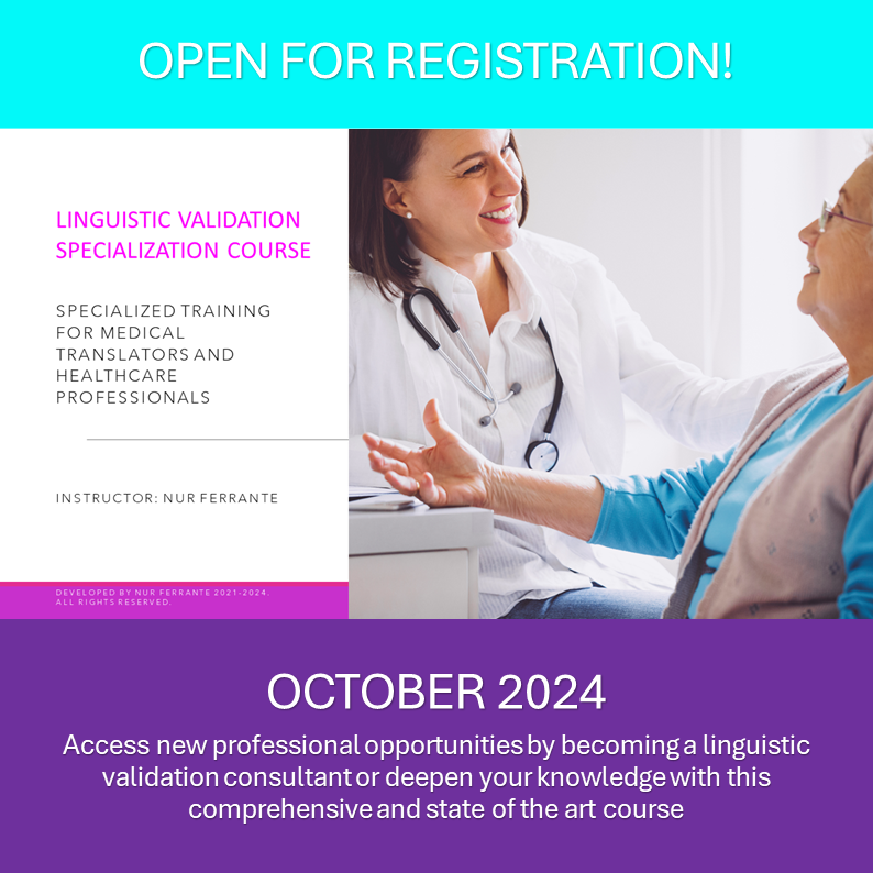 Linguistic Validation Specialization Course - October 2024