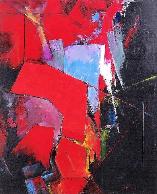 "Composition 115" Pierre BOUTRY huile 100x81