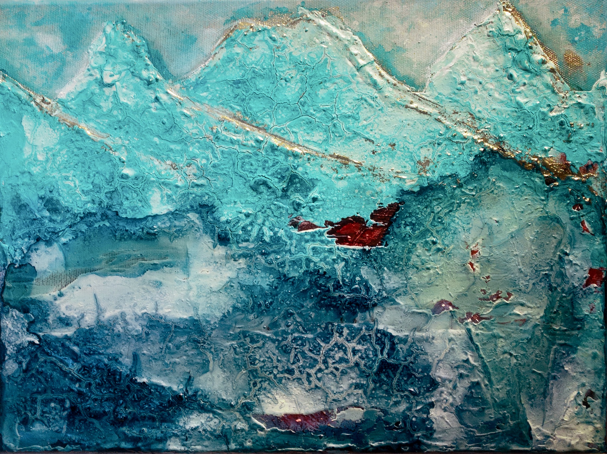 "Wohlstand" 30 x 40 cm, Knochenleim Mix mit Alk-Inc-Tinte auf Leinwand