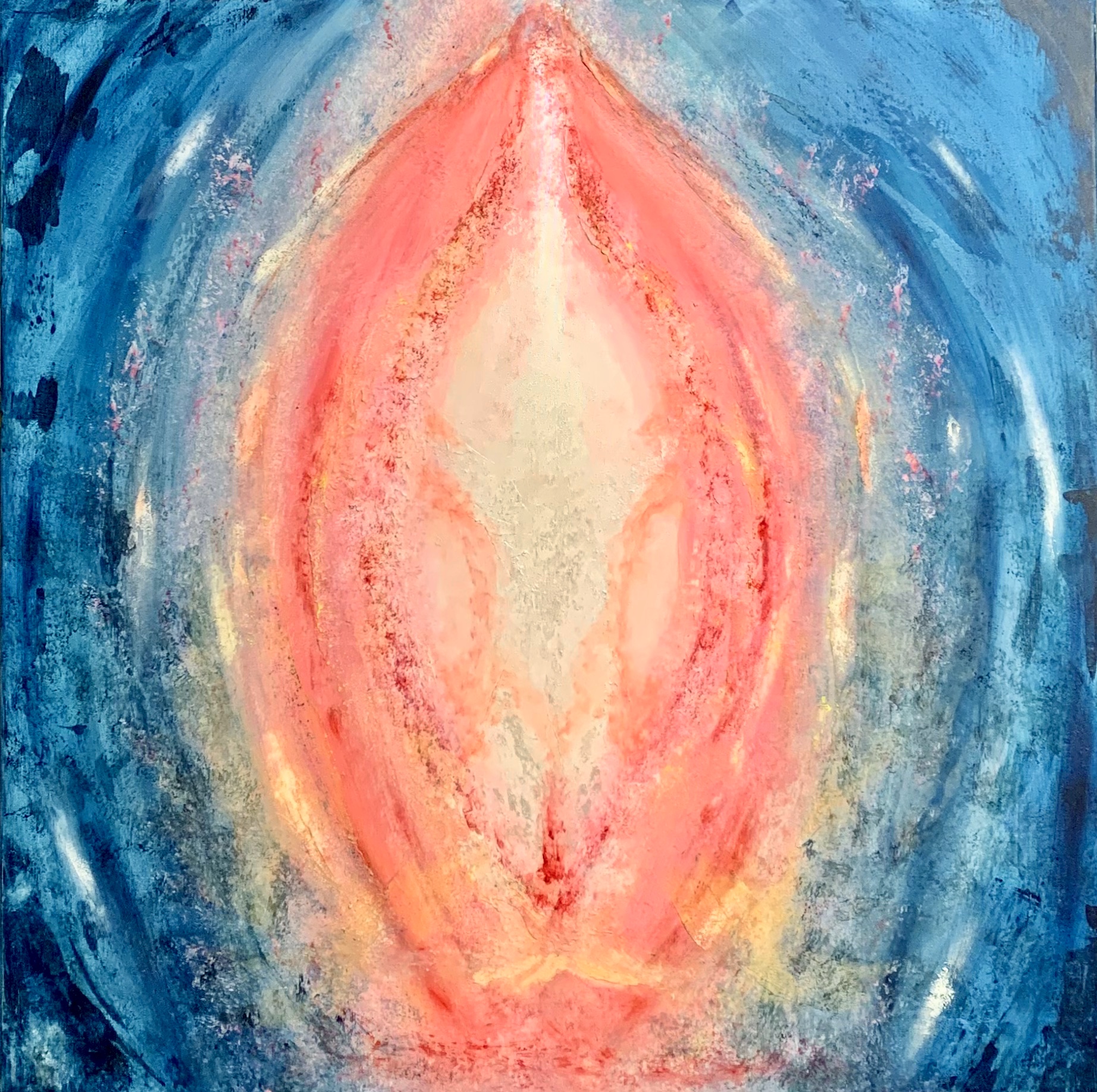 "Yoni" 100 x100 cm Acrylmix auf Leinwand, verk.