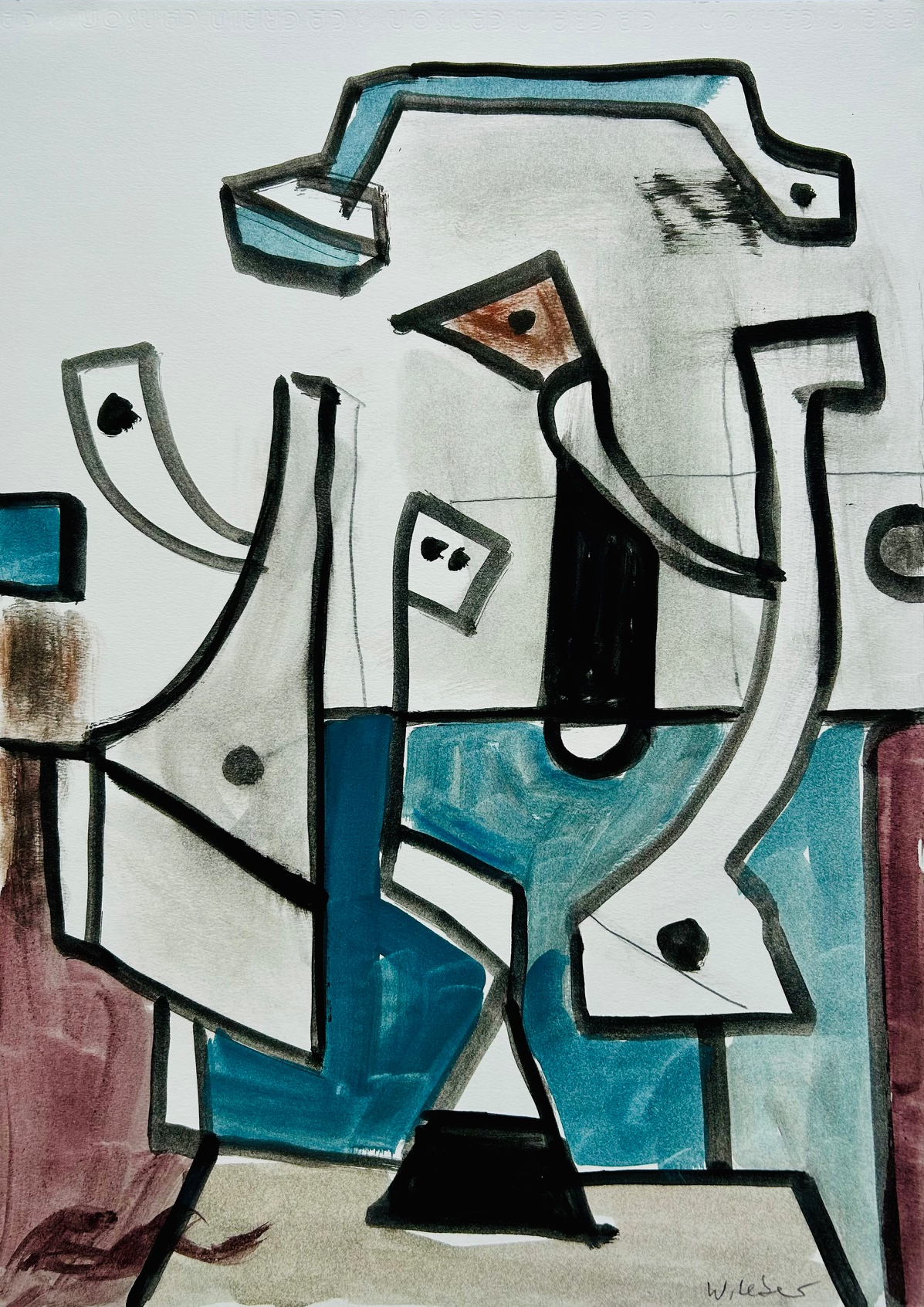 Wolfgang Leber, Freudentanz, 2019, Aquarell