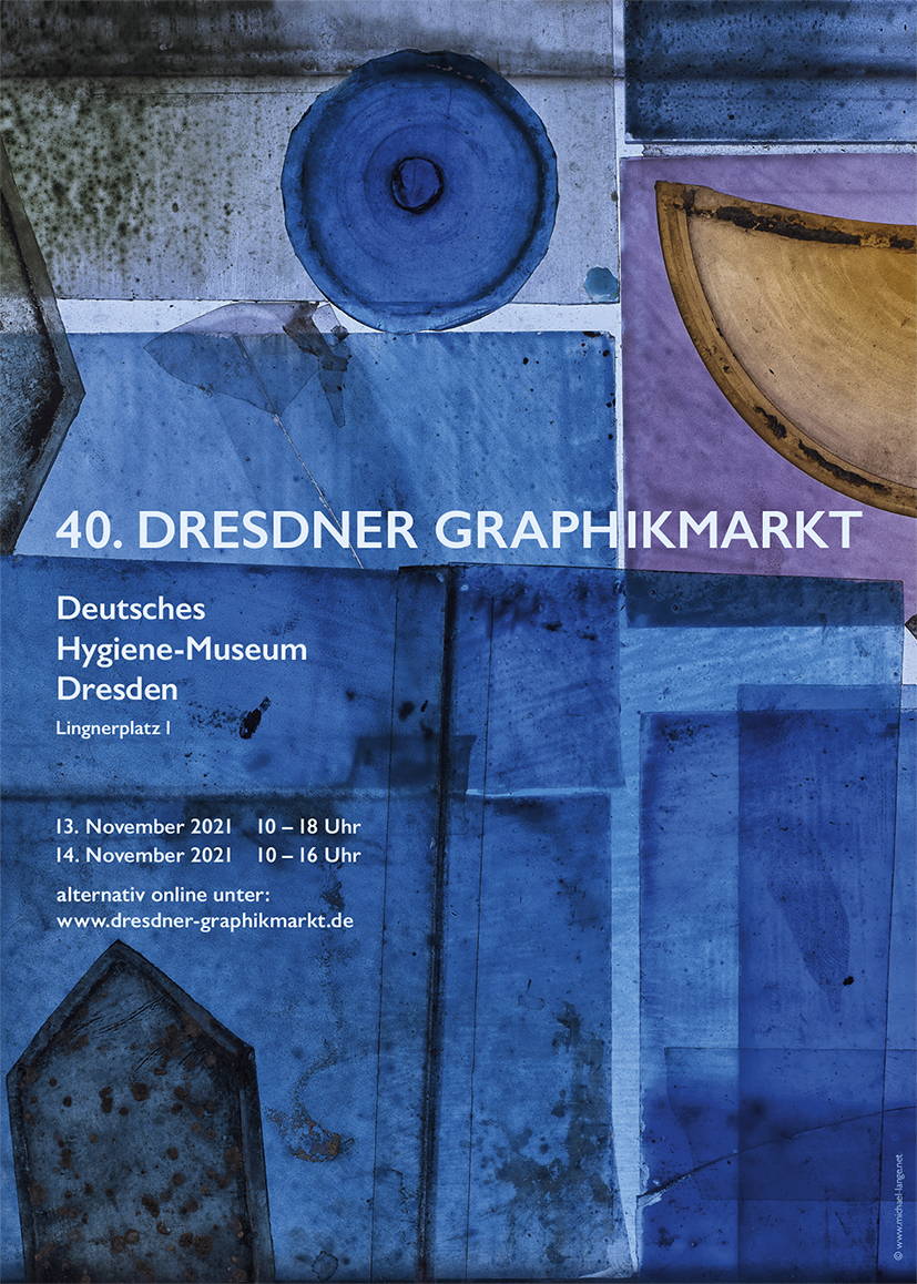 Plakat 40. Dresdner Graphikmarkt 2021, Michael Lange