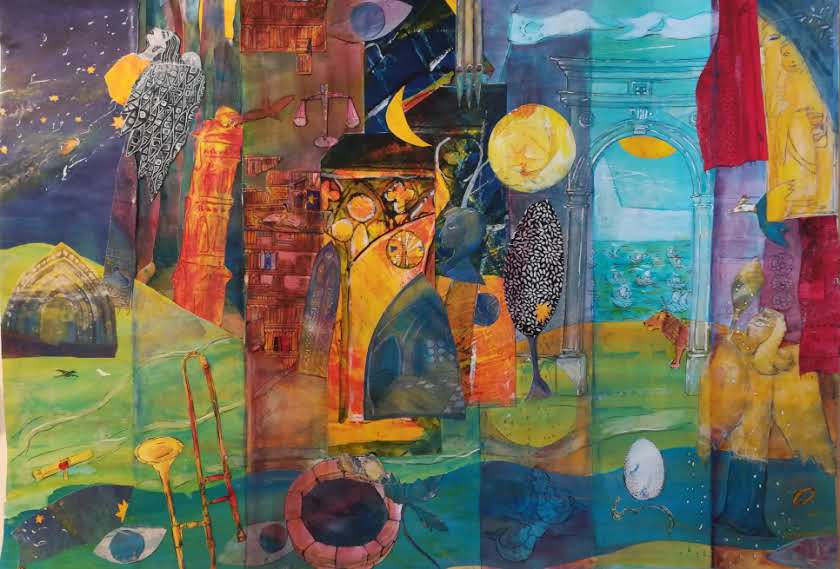 Annette von Bodecker, Mysterienspiel, 2025, Acrylcollage