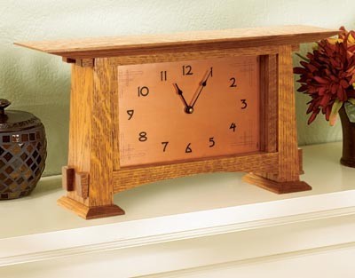 WOOD Magazine Mantel Clock w/copper dial Plan & Parts