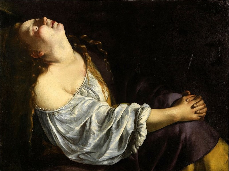 Peu de regards de femmes. Appréciez la différence d'Artémisia Gentileschi avec sa Marie-Madeleine !