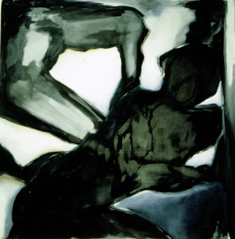 "under preasure", 1987, Tempera auf Canvas, Privatsammlung