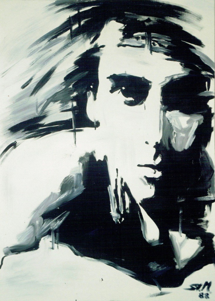 "#Asad Schwarz ", Schauspieler, 1988, Dispersion on Canvas, Privatbesitz