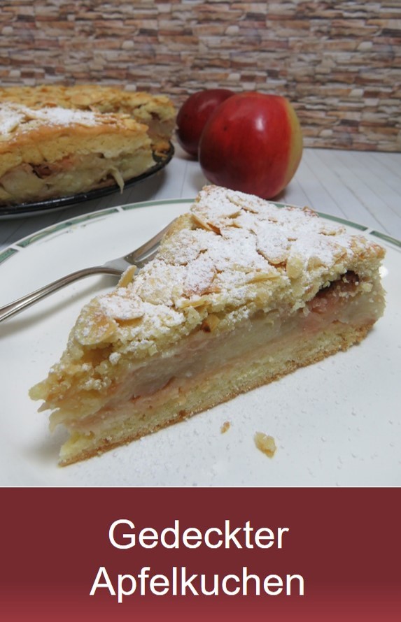 Gedeckter Apfelkuchen mit Mürbeteig