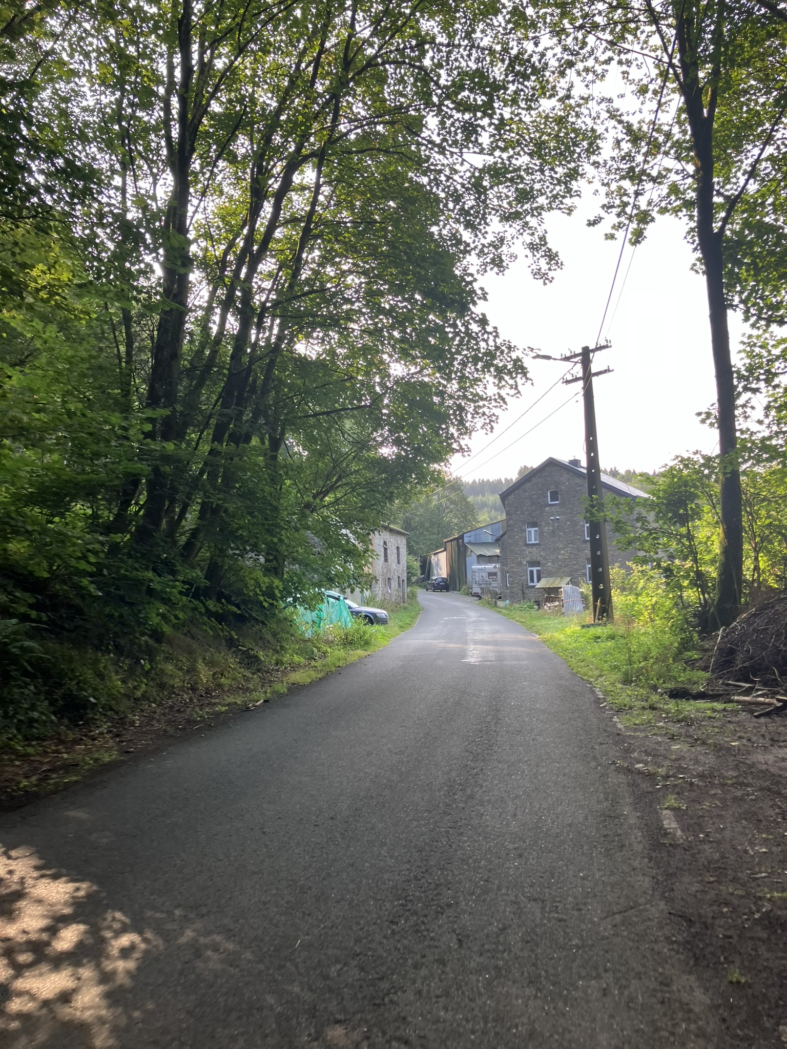 Bikepacking Belgien - Ein schmaler Betonweg zieht sich durch Felder und Stille – schnörkellos, ehrlich, typisch Ardennen.