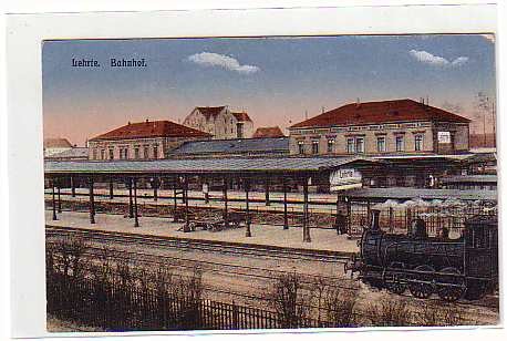 Historische Postkarte vom Bahnhof Lehrte