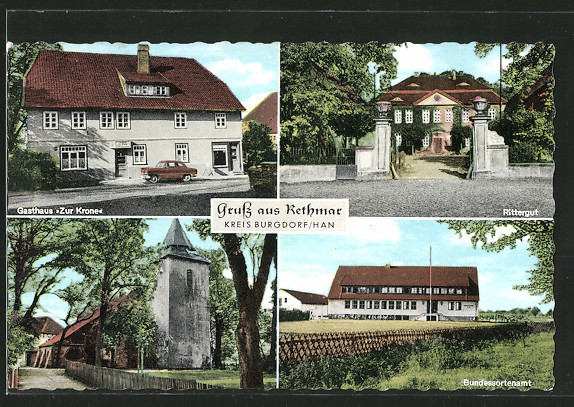 Das Bundessortenamt in Rethmar rechts unten auf der historischen Postkarte