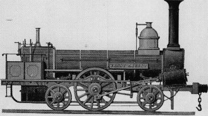 Die Lok "Ernst August" wurde von der hannoverschen Maschinenfabrik Egestorff (später Hanomag) gebaut und fuhr in den 1840er Jahren zwischen Hildesheim und Celle.