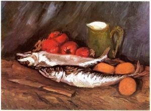 Stillleben von Vincent van Gogh mit Makrelen, Zitronen und Tomaten aus dem Jahr 1886