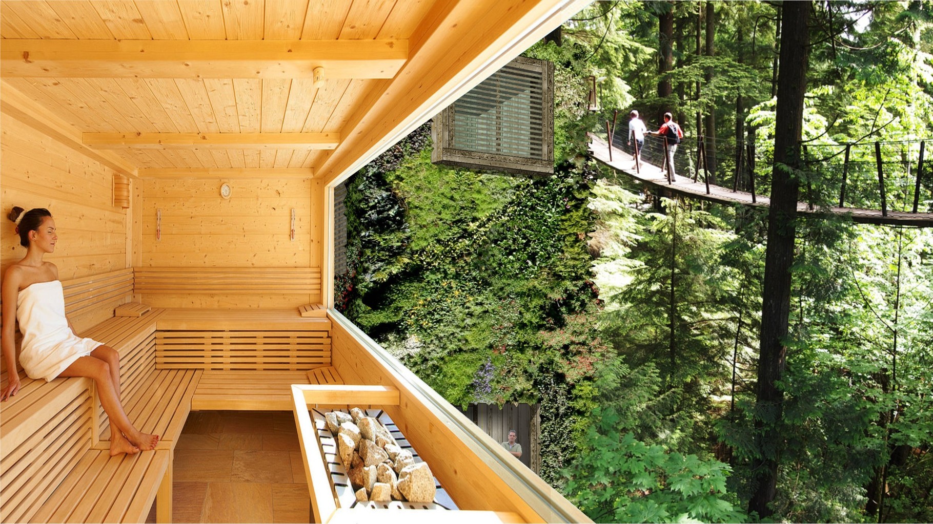 Visual OAS1S™: Enjoy a treetop trekking from your lodge to an organic restaurant or spa treehouse.