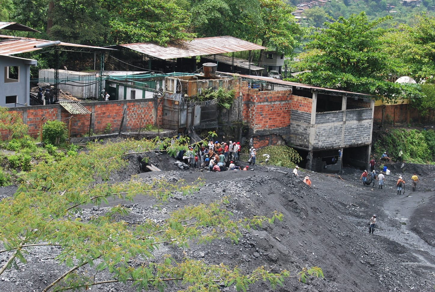 Miners dealing with the production of the day