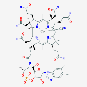 Vitamine B12. Sa synthèse totale est réalisée par Robert Burns Woodward, Albert Eschenmoser et leur équipe en 1972