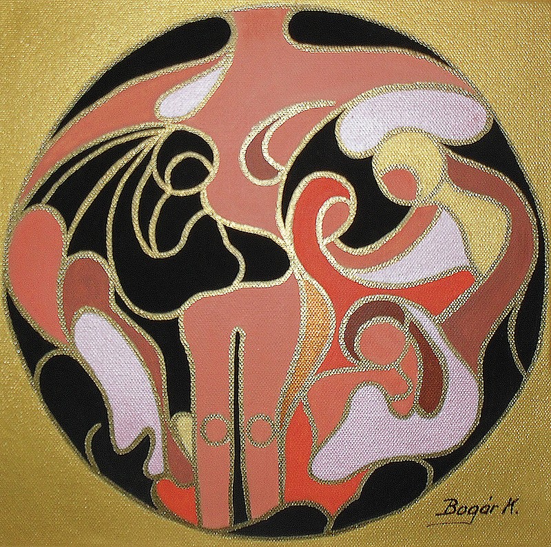 Bogár Katalin: Metamorfózis (olaj-vászon, 60x60)