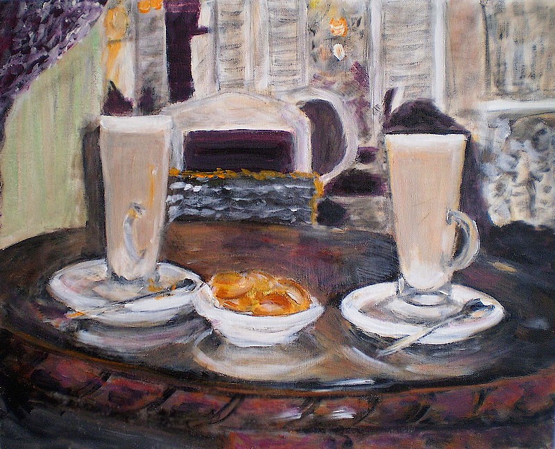 Dr Gerendai Ida: Caffe latte (olaj-farost, 60x80)