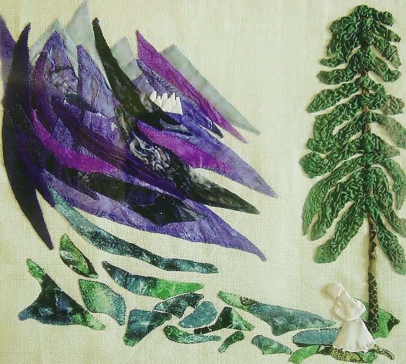 Morvai Marianna: Kékszakállú (patchwork, 30x40)