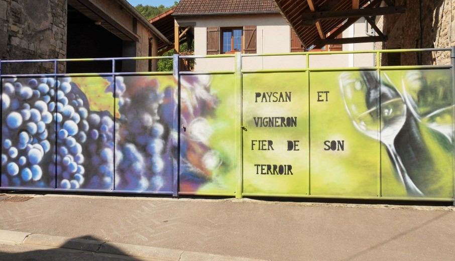 fresque, peinture pour des vignerons à Bouix , Coron Thibaud