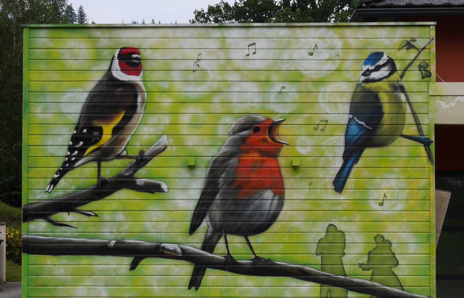 fresque murale (oiseaux) à Saint-Julien-le-Petit , Coron Thibaud