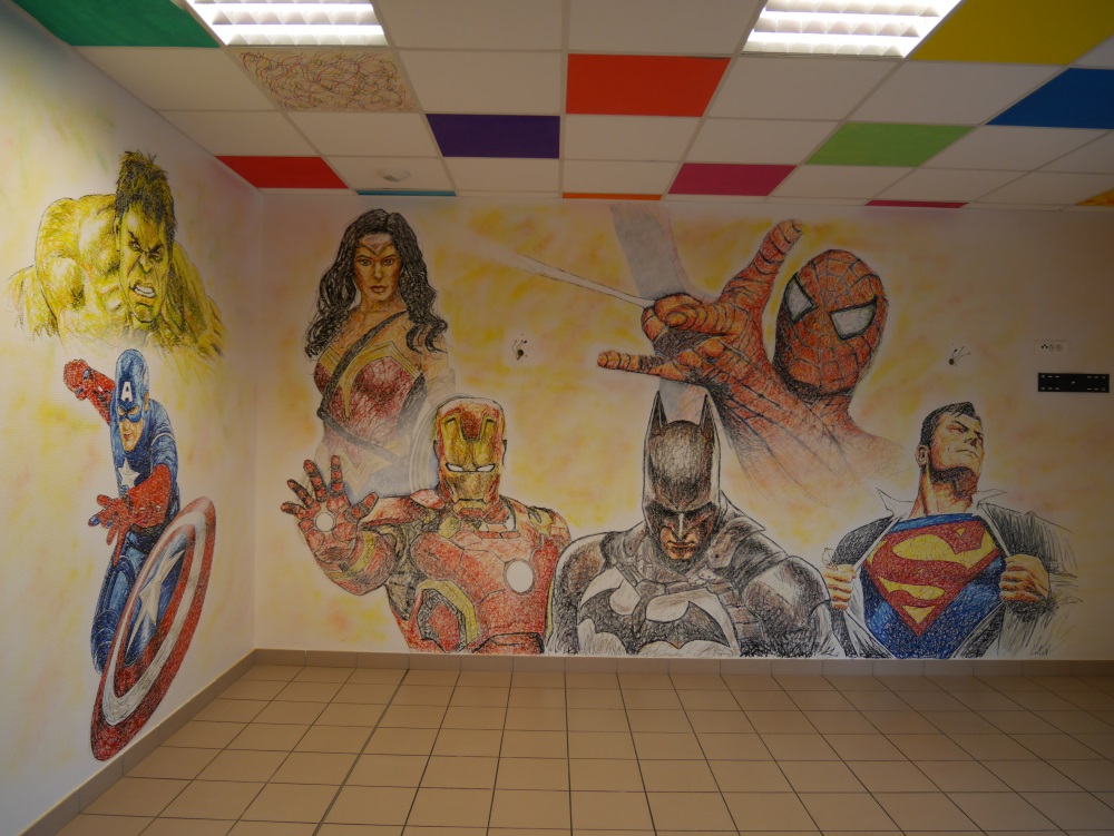 Fresque murale Marvel, Super-Héros pour EPNAK à Auxerre, Coron Thibaud