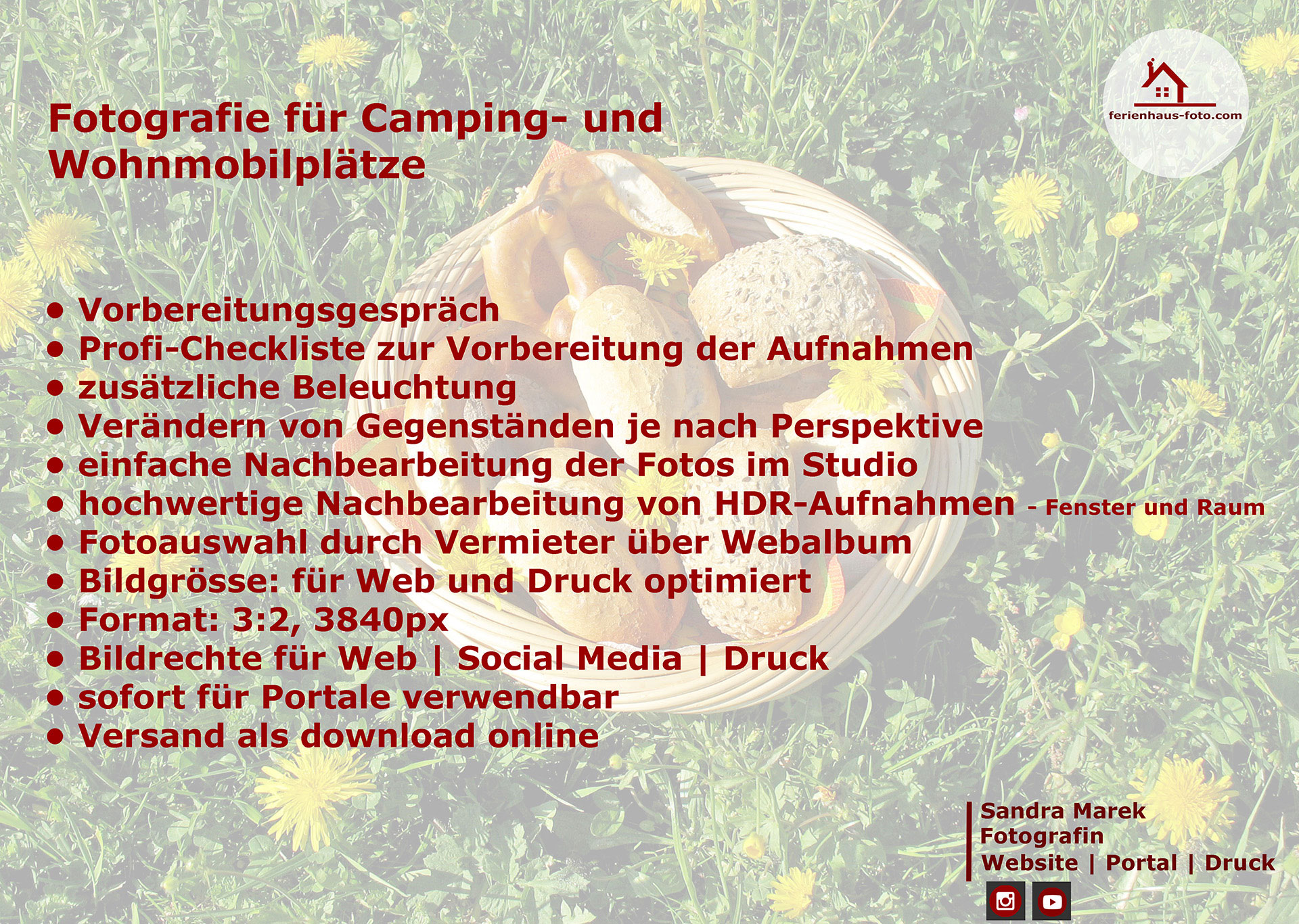 Wohnmobilplatz fotografieren leistungen bei Fotografien