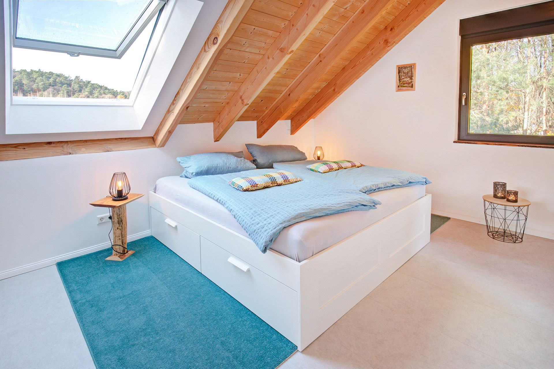 schlafzimmer im Ferienhaus Armin Darstein