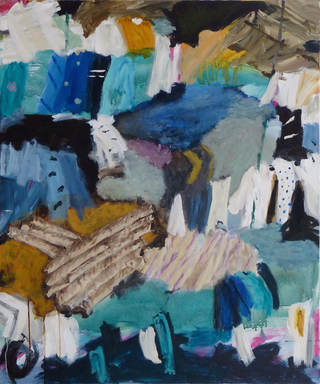 Dhobi Ghat V, Acryl/Lwd., 120 x 100 cm, 2013