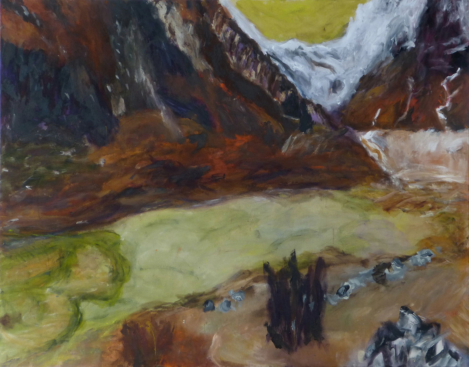 Langtang 2,  Acryl/Lwd., 110 x 140 cm, 2015