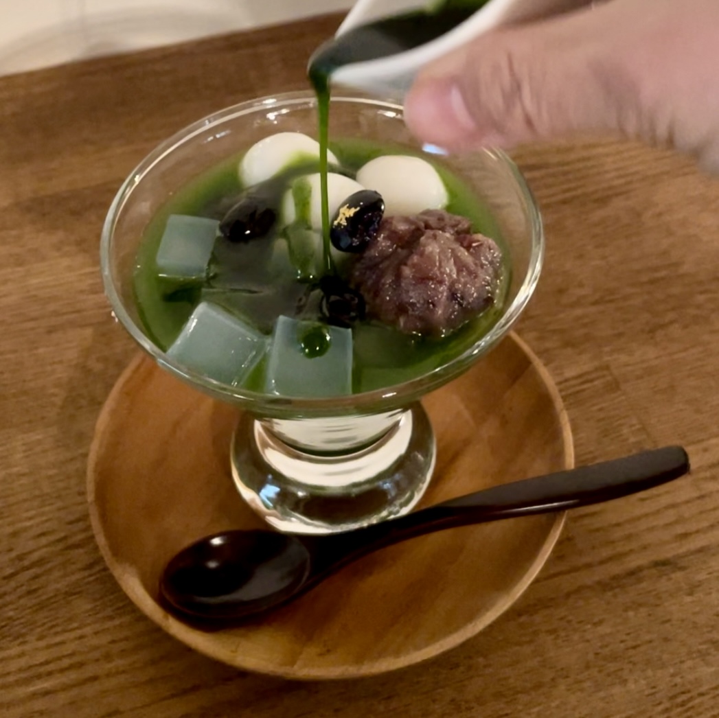 抹茶豆乳プリンあんみつ