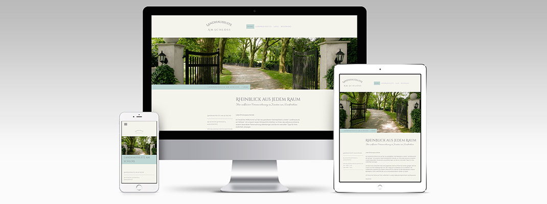 Homepage Landhaussuite am Schloss Xanten im Responsive Design