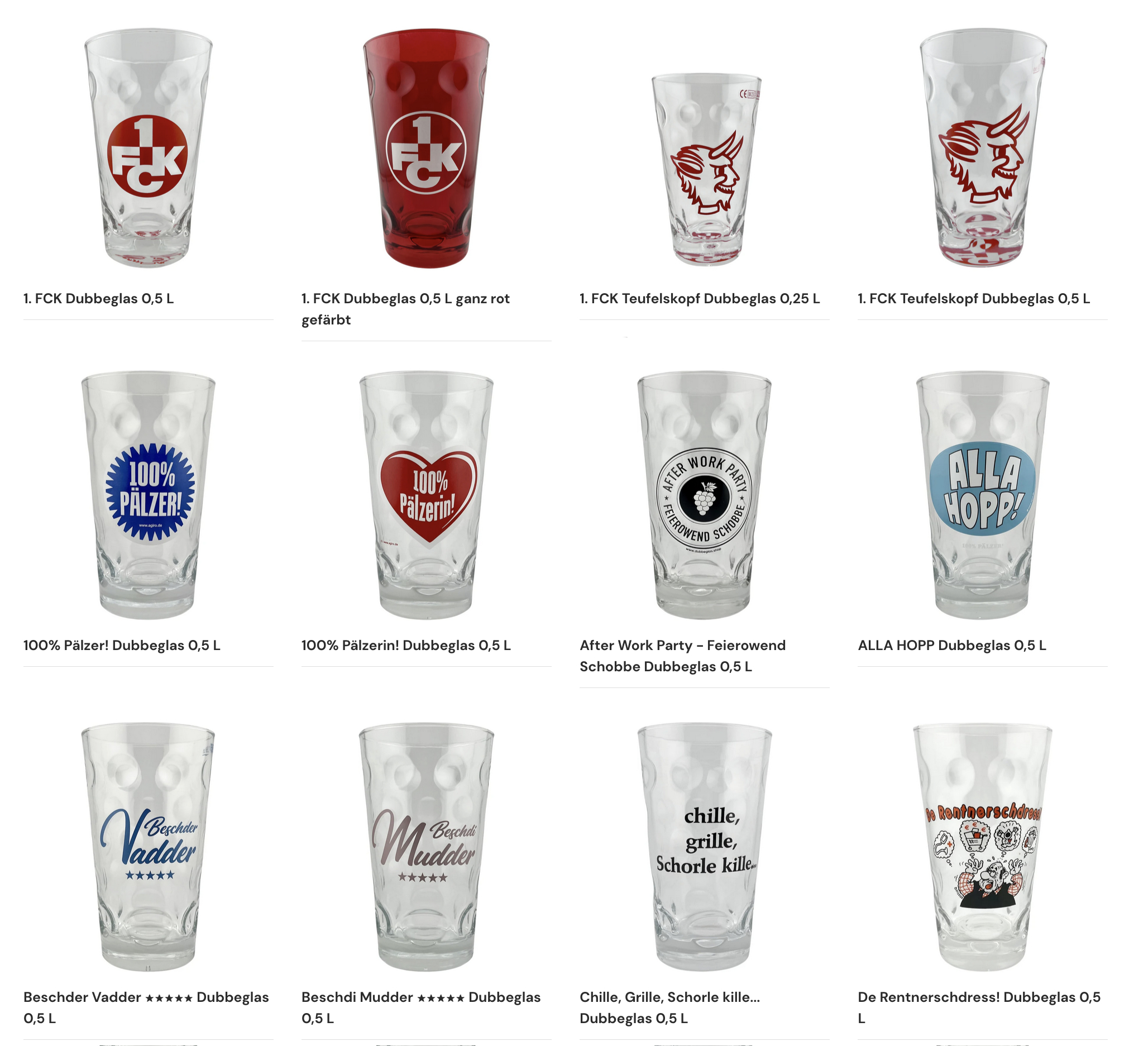 Ajo! Dubbegläser 6 Stück 0,5l - Original Pfälzer Schoppengläser Für Wein & Schorle