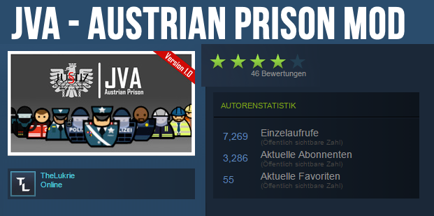 JVA - Austrian Prison, Österreich, Austria, Prison Architect, PA, JVA, Best Mod, Mod, TheLukrie, Steam, Workshop, Steam Workshop