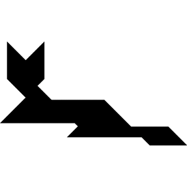 Tangram puzzle 9 : Cat lying - Visit http://www.tangram-channel.com/ to see the solution to this Tangram