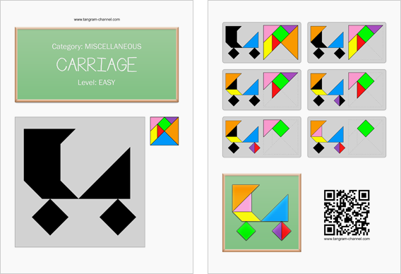 Tangram worksheet 178 : Carriage - This worksheet is available for free download at http://www.tangram-channel.com