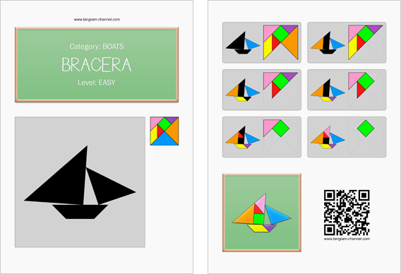 Tangram worksheet 242 : Bracera - This worksheet is available for free download at http://www.tangram-channel.com