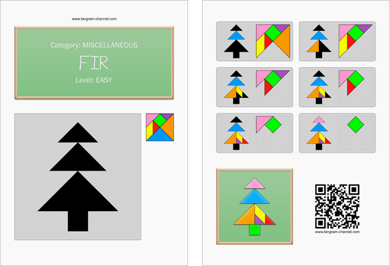 Tangram worksheet 41 : Fir - This worksheet is available for free download at http://www.tangram-channel.com