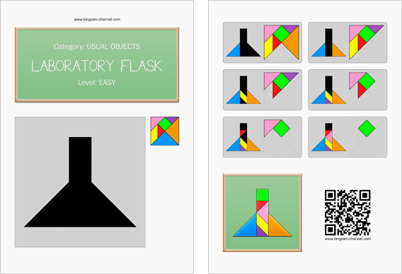 Tangram worksheet 199 : Laboratory flask - This worksheet is available for free download at http://www.tangram-channel.com