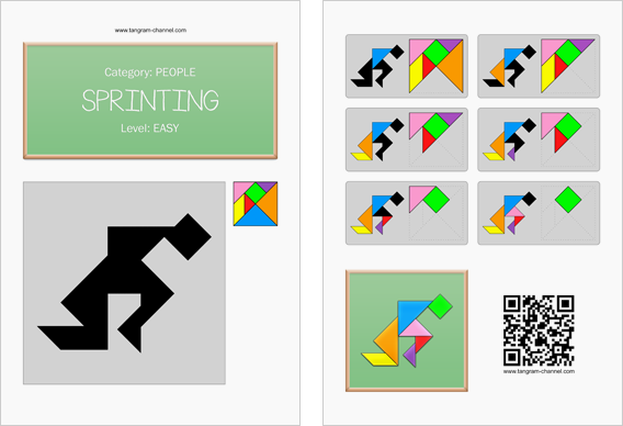 Tangram worksheet 88 : Sprinting - This worksheet is available for free download at http://www.tangram-channel.com