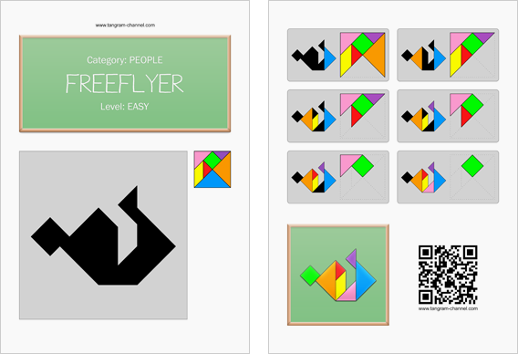 Tangram worksheet 257 : Freeflyer - This worksheet is available for free download at http://www.tangram-channel.com