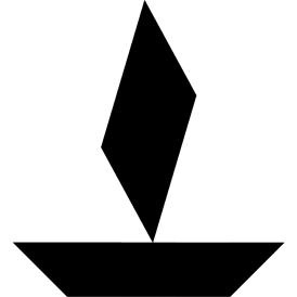 Tangram puzzle 45 : Sampan - Visit http://www.tangram-channel.com/ to see the solution to this Tangram