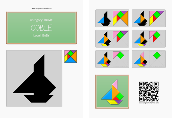 Tangram worksheet 236 : Coble - This worksheet is available for free download at http://www.tangram-channel.com